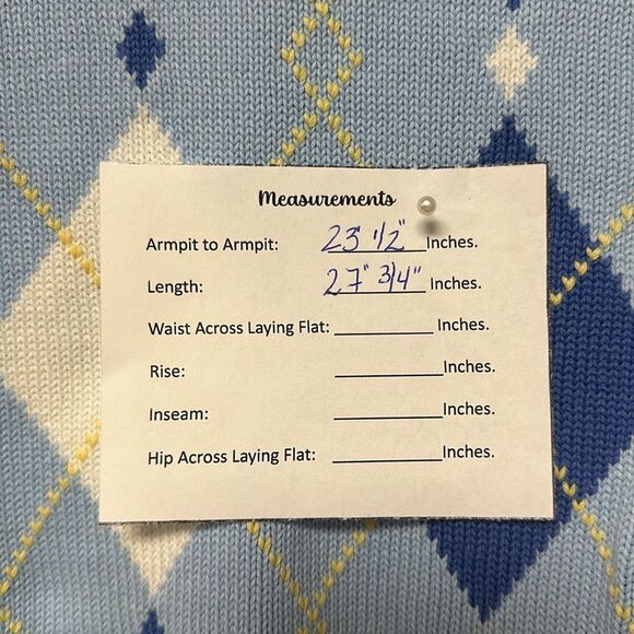 BROOKS BROTHERS Sweater Argyle Design Long Sleeve Pullover Men Blue White XL - Picture 8 of 8